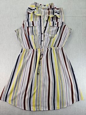 Bebob L Coastal Vactionwear Sleeveless Nautical Summer Dress